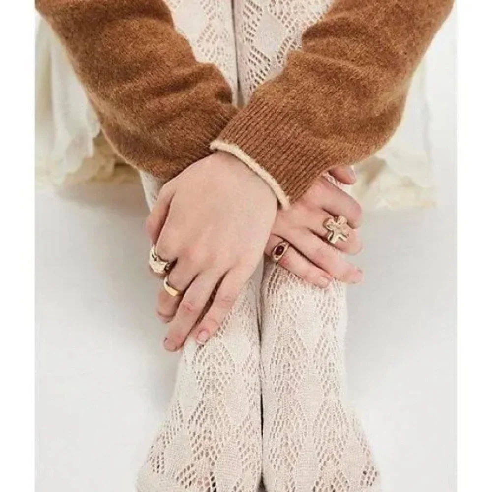 Free People Pointelle Tights Natural Color One Size New in package